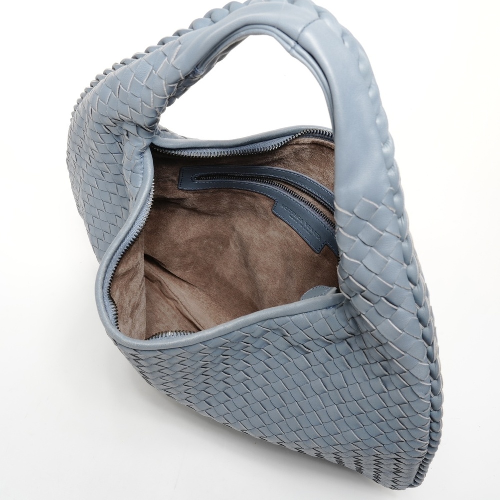 Bottega Veneta Intrecciato Hobo Leather Shoulder Bag in Gray - Picture 11 of 12